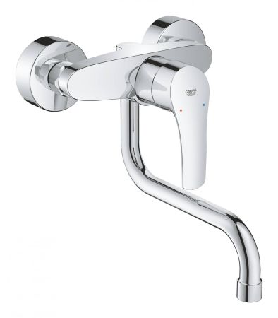 Смеситель для кухни GROHE Eurosmart 2021, настенный монтаж, вынос излива 217 мм, хром (31391003)
