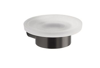 Gedy Pirenei, настенная стеклянная мыльница, цвет оружейная сталь (PVD)