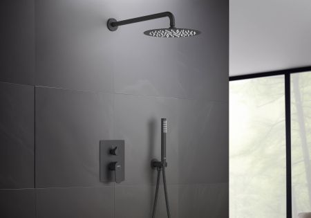 Set 3 в 1 душевой комплект AQUATEK, матовый черный AQ1272MB ОБЕРОН, артикул AQ1272MB