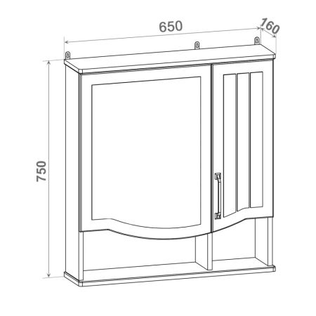 Зеркальный шкаф Runo мята Марсель 65 (00-00001219), артикул 00-00001219