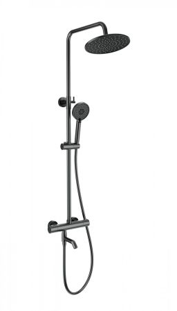 Душевая система с термостатом WONZON & WOGHAND INN 4, Темный графит (WW-B3047-A1-BGG), артикул WW-B3047-A1-BGG