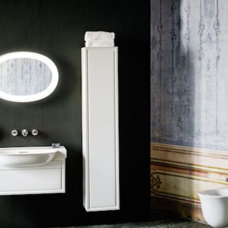 Laufen New Classic Колонна высокая подвесная 330х330х1600мм, 4 полочки, 1 дверка -петли слева, цвет белый глянцевый, артикул 4.0606.1.085.631.1