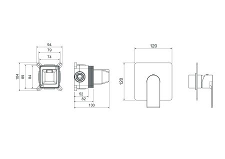 Смеситель для душа (внешняя и скрытая часть) AQUATEK AQ1466CR ЛИРА, артикул AQ1466CR