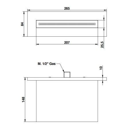 Bongio Soffioni Излив настенный каскад, хром