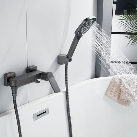 Смеситель для ванны Shevanik S4102T, оружейная сталь, артикул S4102T