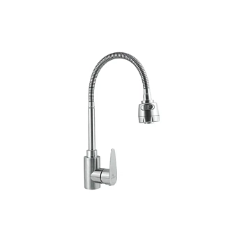 Смеситель для кухни с гибким изливом и режимом "душ" Славен СЛ-ОД-Ж25, сатин