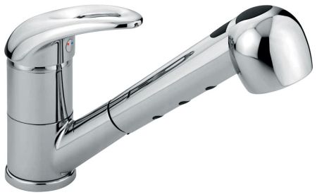 Смеситель Luxor с вытяжным изливом для кухни, цвет хром