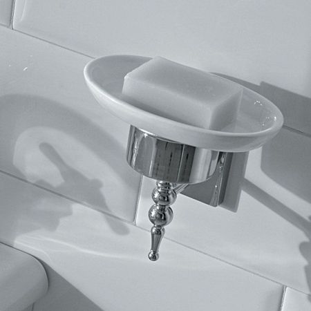 GLOBO Paestum Мыльница подвесная керамическая, цвет белый/хром, артикул PASC39bi/cr