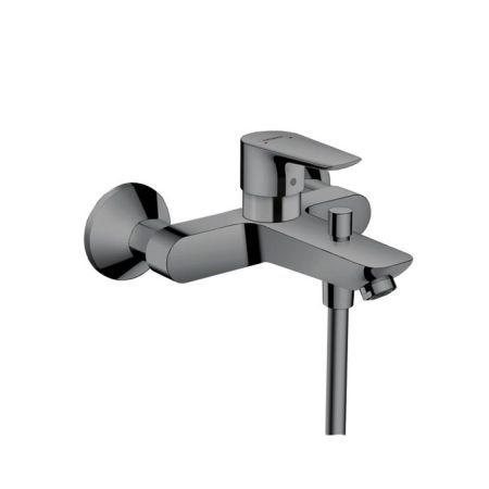 Смеситель для ванны и душа, Hansgrohe, Talis E, тип открывания воды-однорычажный, тип регулирования воды-керамический узел смешивания, тип установки-настенный, отверстия для монтажа-2, вынос излива, мм-194, цвет-шлифованный черный хром, регулируемое огран, артикул 71740340