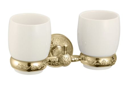 Стакан для ванной комнаты двойной Savol S-005868B, золото, артикул S-005868B