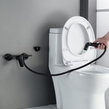 Гигиенический душ со смесителем Shevanik S4705H-1, черный