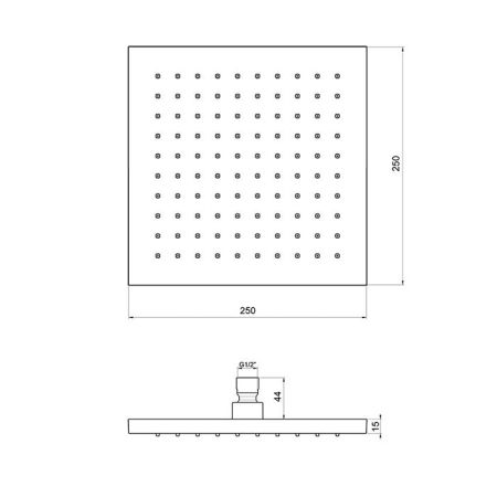 Almar EcoAir SQUARE Душевая лейка, 250х250 мм, латунь, хром, артикул E044238.CR