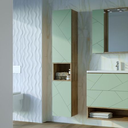 Шкаф навесной Бриклаер КРИСТАЛЛ 35х60 см, фисташковый, артикул 4627125416965