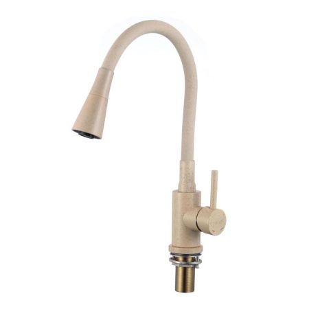 Смеситель для кухни с гибким изливом и режимом душ Savol S-3002SM-S, песочный, артикул S-3002SM-S