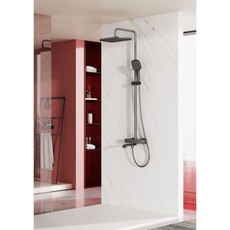 Душевая система с термостатом Raglo R22.26.09, графит, артикул R22.26.09