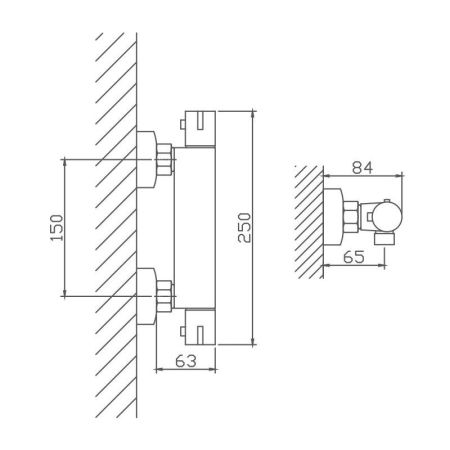 Смеситель для душа термостатический Haiba HB20809, хром
