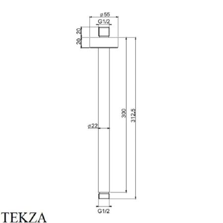 FIMA|Carlo Frattini Wellness Держатель верхнего душа 300 мм., потолочный монтаж, цвет бронза, артикул F2586BR