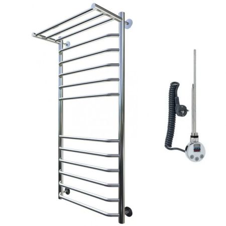 Электрический полотенцесушитель Тругор Браво 2 элТЭН 120x50 с полкой Хром, артикул Браво2/элТЭН12050П