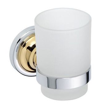 Стакан для зубных щеток Retro  настенный 70x95x115мм, золото/хром