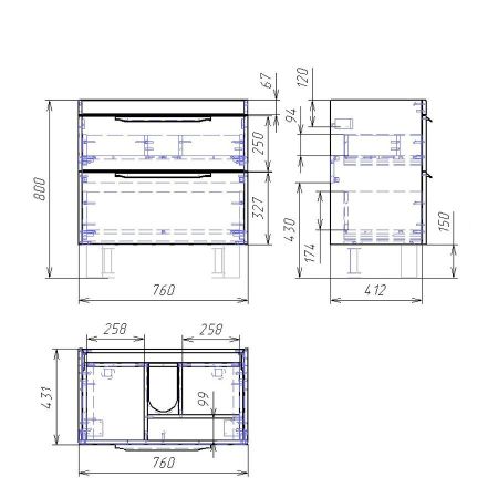Тумба Vind stor 80, белый лак, артикул OW23.15.00