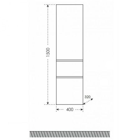 Шкаф-пенал СаНта Марс 40, 700164, подвесной, артикул 700164