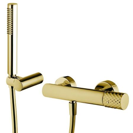Fima Carlo Frattini Spillo Tech Смеситель для душа, настенный, с ручным душем, цвет: золото