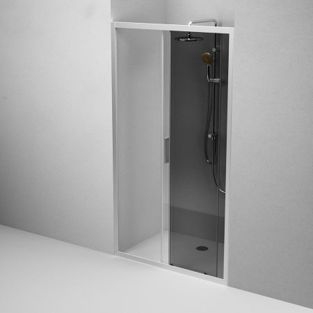 W90G-110-1-195MG Gem Solo Дверь душевая 110х195, стекло тонированное, профиль матовый хром, артикул W90G-110-1-195MG