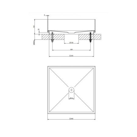 GESSI 316 Раковина 400x400 мм., для установки на столешницу, без перелива, нержавеющая сталь, цвет черный матовый, артикул 54605#299