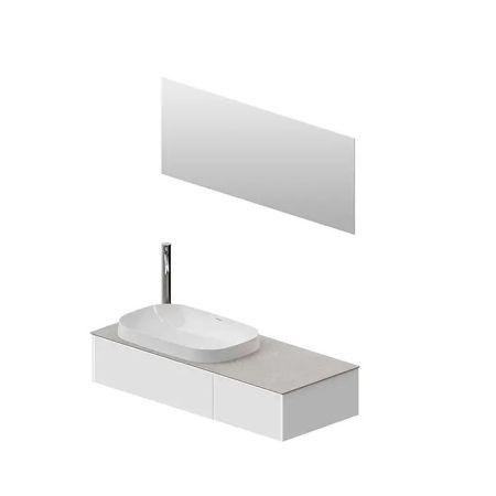 Тумба MAGICA подвесная 120, 2 ящика, утренний серый матовый