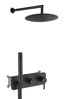 AQG Urban, душевой комплект ER230 на 2-3 потребителя, с настенным кронштейном, цвет черный матовый