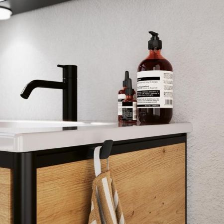 Burgbad  VRY Крючок двойной для мебели, черный матовый, артикул ACJV001