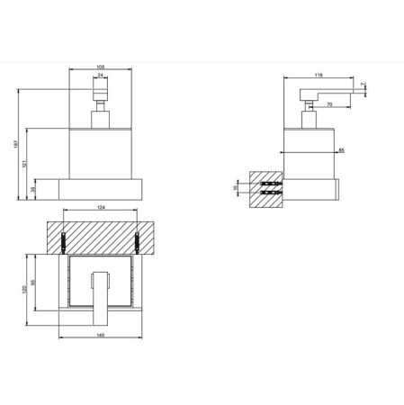 Gessi Rettangolo Дозатор для жидкого мыла подвесной, цвет: Gold CCP/белый, артикул 20813#080