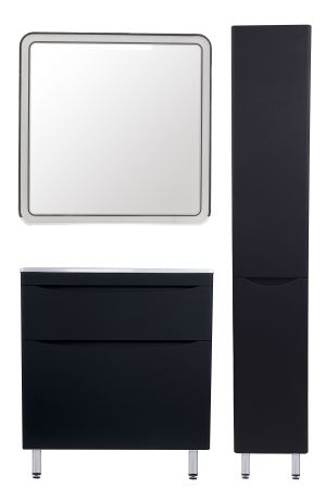 Тумба напольная "Бергамо мини 90" (2 ящ.) Люкс антискрейтч черный, PLUS, артикул СС-00002363