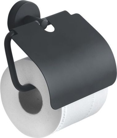 Gedy Eros, бумагодержатель с крышкой, цвет черный матовый, артикул 2325(14)