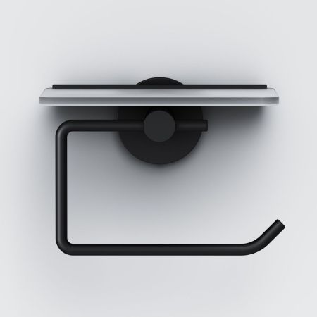 A85A341522 X-Joy, Держатель для туалетной бумаги с полкой, черный, артикул A85A341522