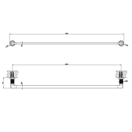 GESSI INCISO Полотенцедержатель, 91 см, цвет: Black XL