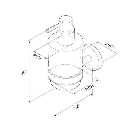 A85A36900 X-Joy, Стеклянный диспенсер для жидкого мыла с настенным держателем, артикул A85A36900