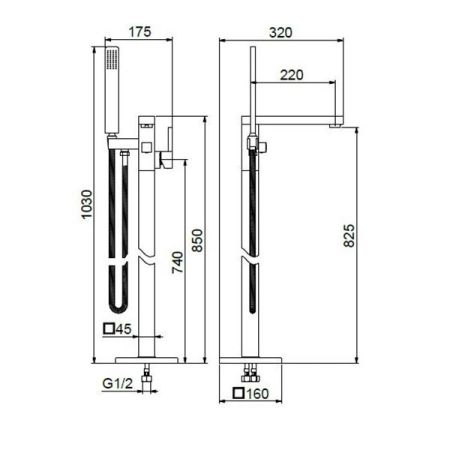 Смеситель для ванны Webert Pegaso PE851101740 Белый матовый