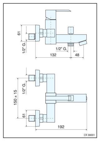 Emmevi Sicily, однорычажный смеситель для ванны без набора для душа, цвет хром, артикул 38001/CR