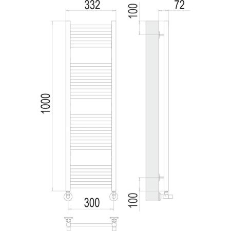 Полотенцесушитель водяной Terminus Аврора П20 30х100, артикул 4670078529329