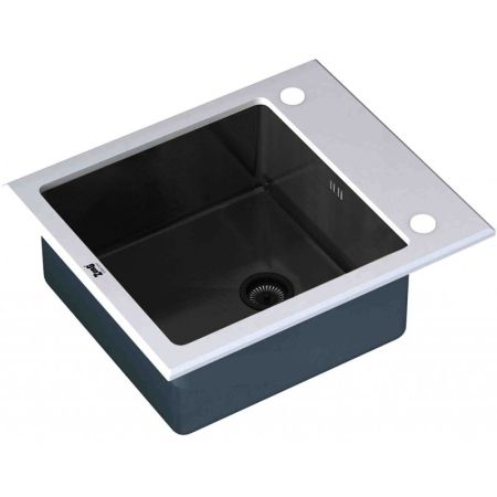 Кухонная мойка ZorG Glass GL-6051-WHITE-GRAFIT Белый / Графит, артикул GL-6051-WHITE-GRAFIT