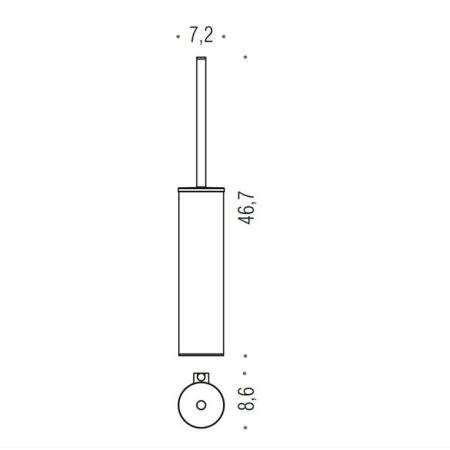 Colombo Mini Ершик подвесной, цвет: PVD нержавеющая сталь, артикул B4007.HPS1