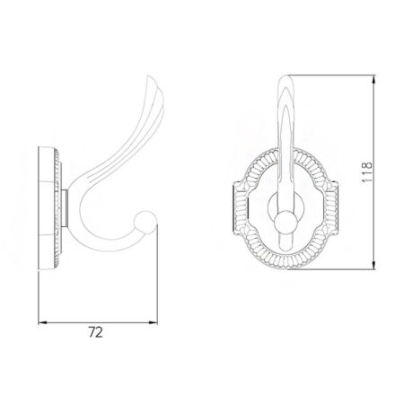 Крючок для ванной комнаты Bronze de Luxe ROYAL R25205, бронза, артикул R25205