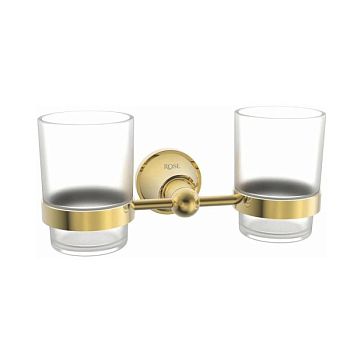 Стакан двойной для ванной комнаты Rose RG1922E, золото