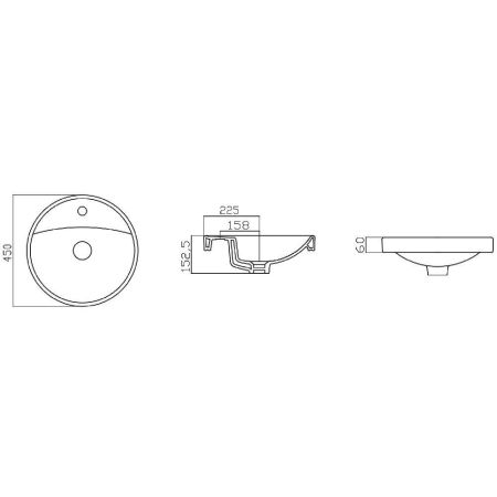 Умывальник GURAL Free Collection D=45 врезной, артикул FC20TUL01