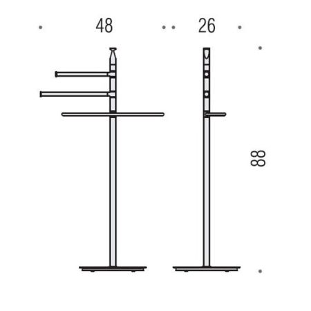Colombo Planets Стойка 88 см, цвет: хром, артикул B9803.CR
