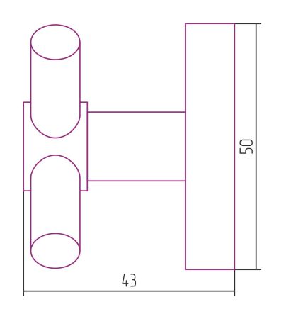Вешалка ВИКТОРИЯ настенная / L 50 (Матовая Шампань), артикул 022-3007-0000