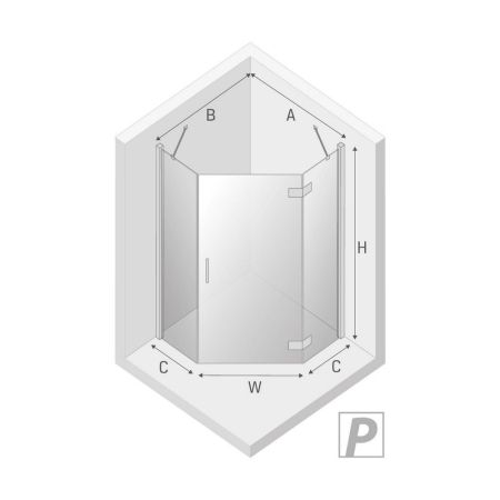 Душевое ограждение NEW TRENDY NEW AZURA P 90x90x195 K-0338 (хром), артикул K-0338