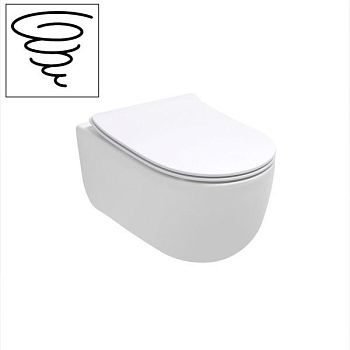 Olympia Tornado, подвесной унитаз с вихревой системой смыва, с сиденьем микролифт, цвет белый глянцевый