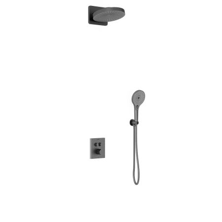 Душевой комплект Inspire VSFW-3I21T1GM встраиваемый, термостатический, 2 режима, вороненая сталь, артикул VSFW-3I21T1GM